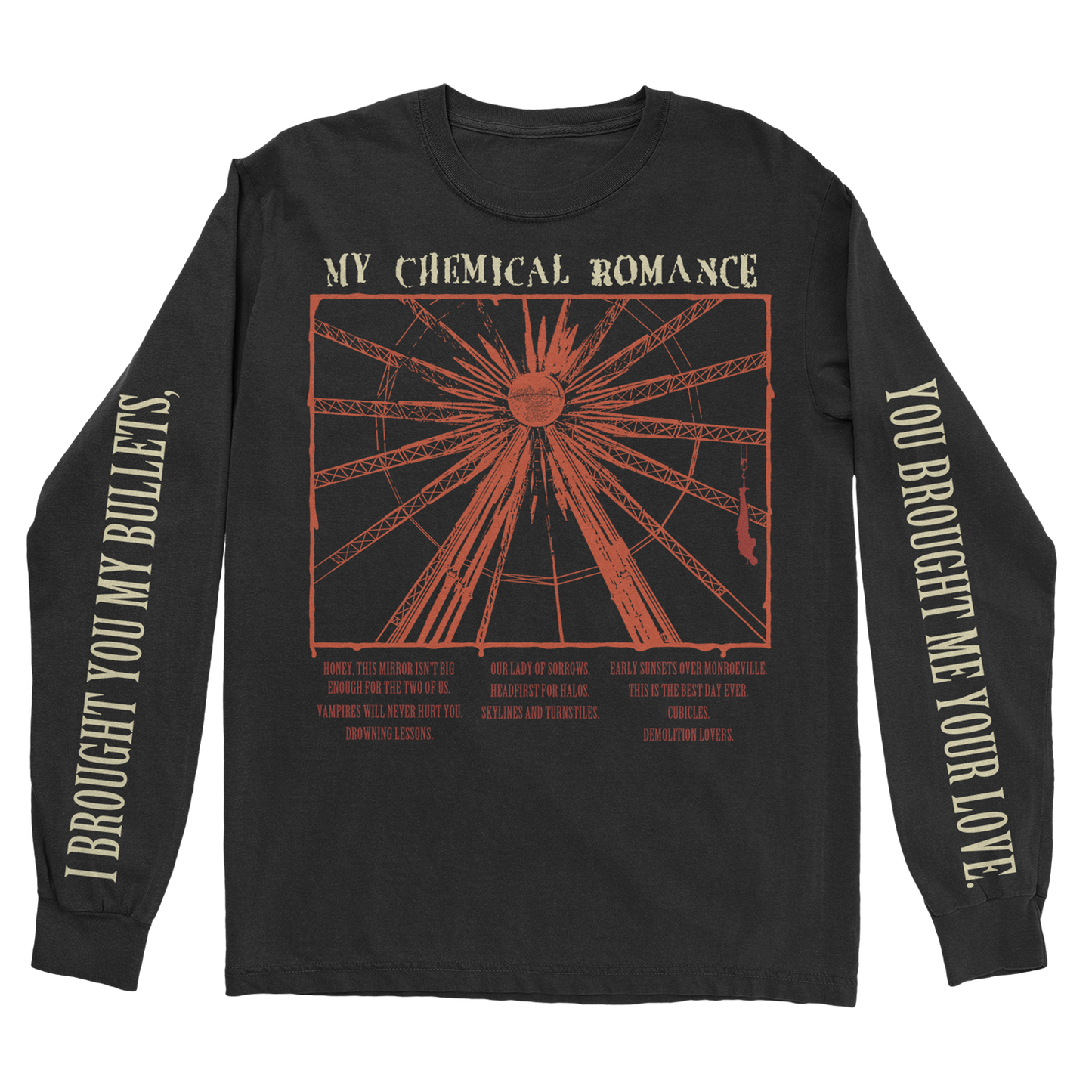gerucht Vaak gesproken Voorspellen Bullets Track Longsleeve T-Shirt – My Chemical Romance
